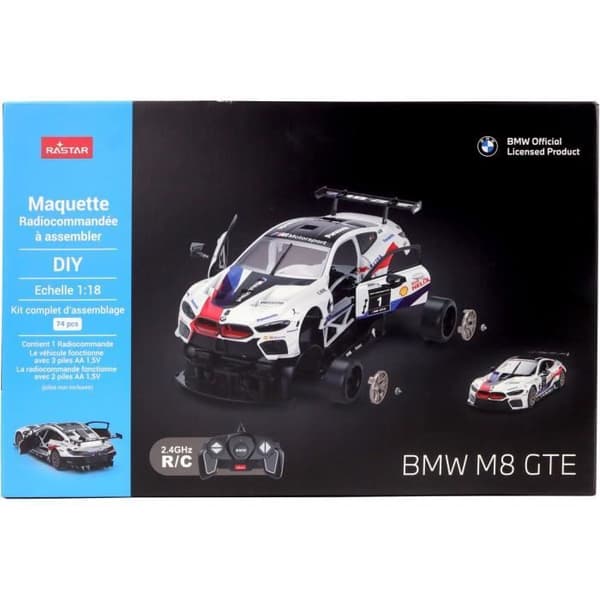 Fjärrstyrd bil - TURBO CHALLENGE - BMW M8 GTE - Vit - 1/18 - Enkel montering