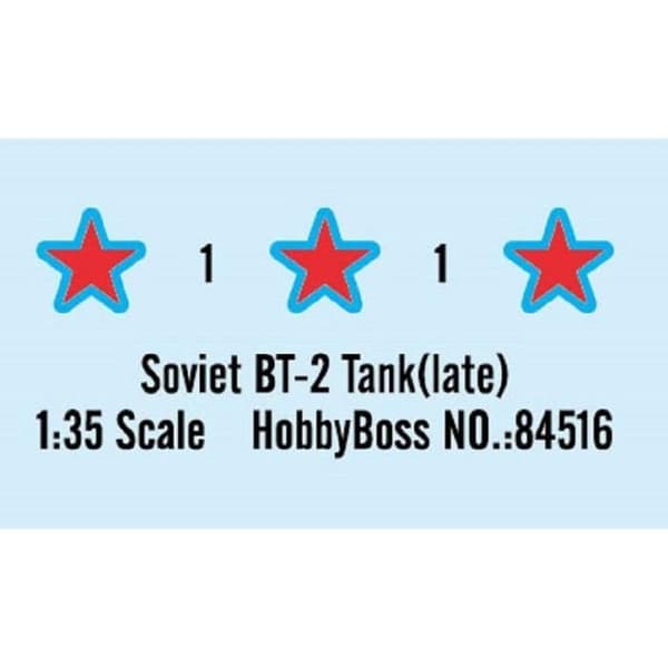 Sovjetisk BT-2 Tank (sen) tankmodell - HOBBY BOSS - 1/35:e