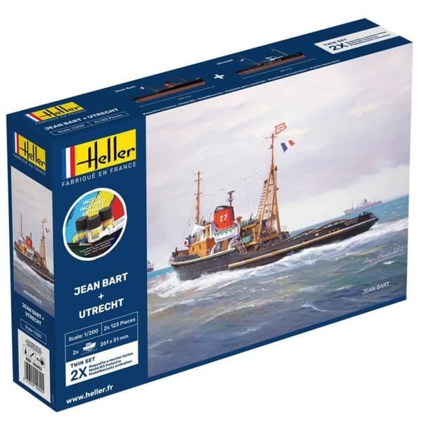 Modellbåtar - HELLER - Startpaket: Jean Bart och Utrecht Twinset - Vit - Blandat - Vuxen