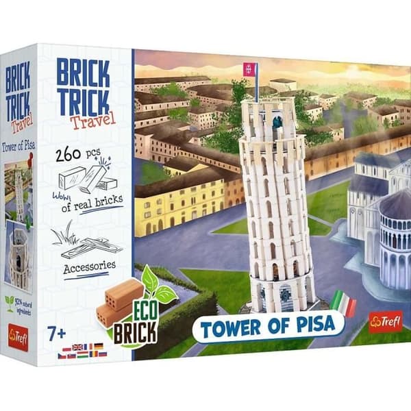 Tornet i Pisa Bygg med tegelstenar EKO-block 260 tegelstenar Trefl