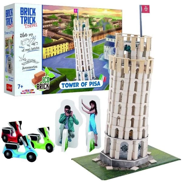 Tornet i Pisa Bygg med tegelstenar EKO-block 260 tegelstenar Trefl