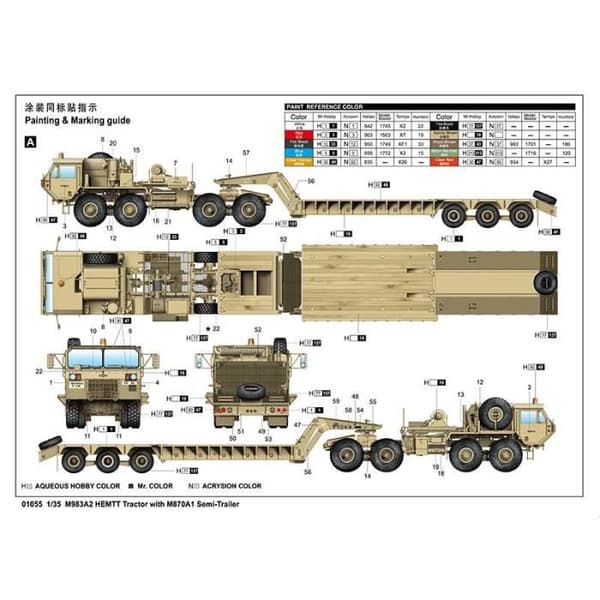 Modell Truck M983a2 Hemtt Traktor Med M870a1 Semitrailer - TRUMPETER