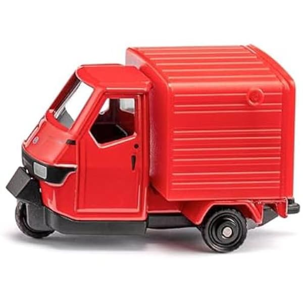 Leksaksbil - SIKU - Piaggio Ape 50 - Metall/plast - Röd - Släpvagnskoppling