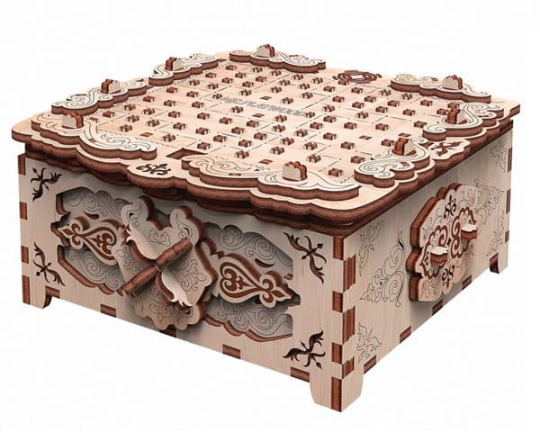 Puzzle 3D - Mr Playwood - Hemliga låda Fantasi Blommor - 220 bitar - Trä - 11 år och uppåt