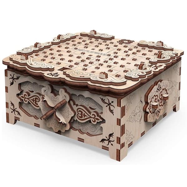 Puzzle 3D - Mr Playwood - Hemliga låda Fantasi Blommor - 220 bitar - Trä - 11 år och uppåt