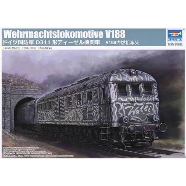 Modell - TRUMPETER - Wehrmachtslokomotiv V188 - 1/35 - Diesel-elektrisk locomotiv - Plastikk