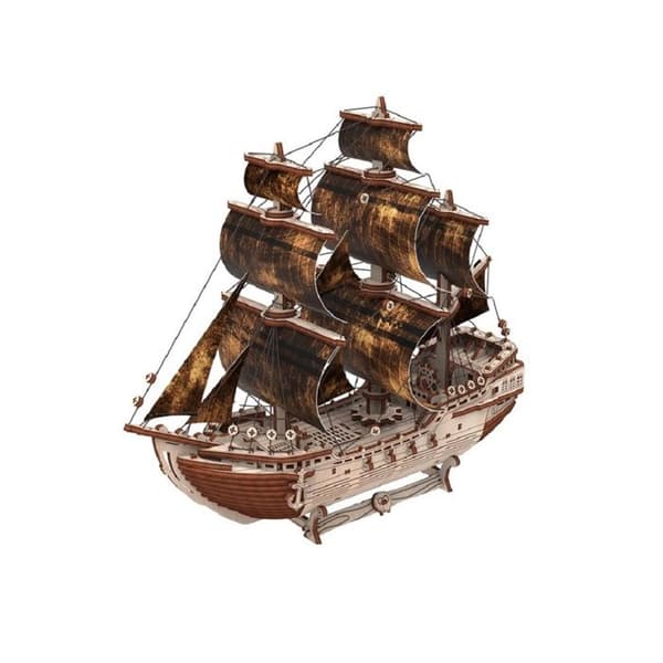 Puzzle 3D - Mr Playwood - Piratbåt - Trä - 156 bitar - 14 år och uppåt