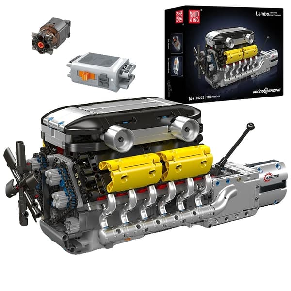 Mould King V12 Motor Modell, Kompatibel med Byggklossar, CE Certifierad,originalboxförpackning