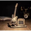 Miniatyrbild 3 av 4: Byggsats - Robotime - Elgitarr TG605K - Trä - 17 x 10,5 x 22 cm - 140 delar