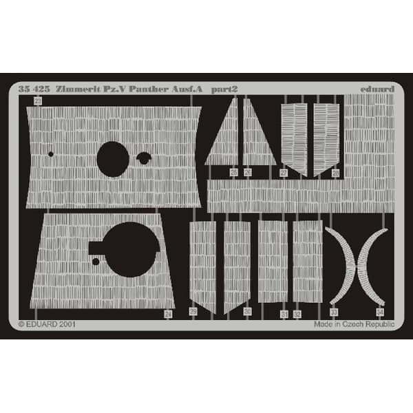 Maquette Zimmerit Pz V Panther A 1/35 - Eduard 35425