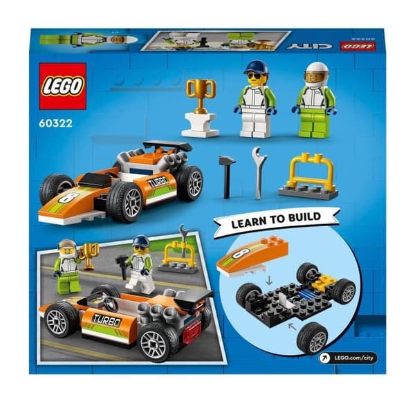 LEGO® 60322 City Great Vehicles Racebilen, kreativa leksaker i Formel 1-stil för barn +4 år, med minifigurer