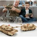 Miniatyrbild 3 av 4: TD® Simulation 2.4G fjärrkontroll strid stor tank ljud programmerbart torn rotation militär modell torn rotationsljud