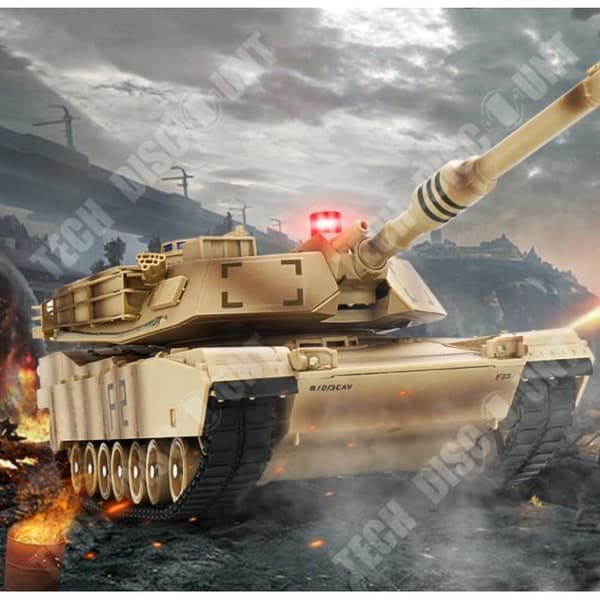 TD® Simulation 2.4G fjärrkontroll strid stor tank ljud programmerbart torn rotation militär modell torn rotationsljud
