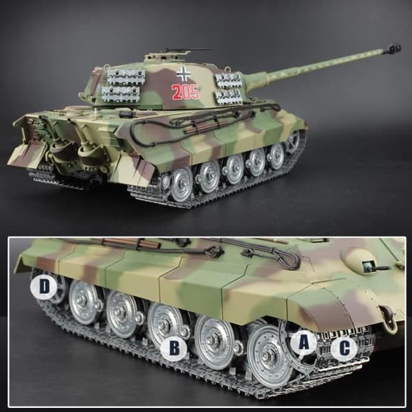 RC Tank - LCC - KING TIGER TANKS - Metall - 2,4Ghz - Funktionella navigationsljus