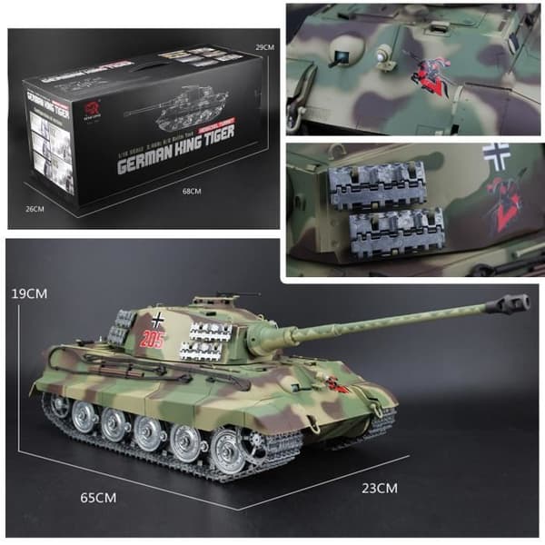 RC Tank - LCC - KING TIGER TANKS - Metall - 2,4Ghz - Funktionella navigationsljus