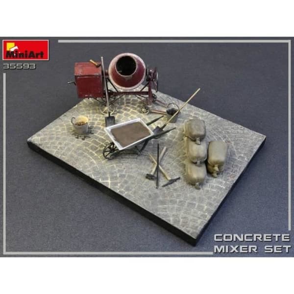 MiniArt - Diorama-set med Betongblandare 1/35 Miniart 35593 Modelltank Promo - Ref : 8871