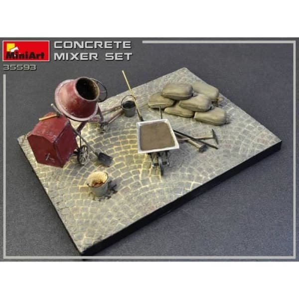 MiniArt - Diorama-set med Betongblandare 1/35 Miniart 35593 Modelltank Promo - Ref : 8871