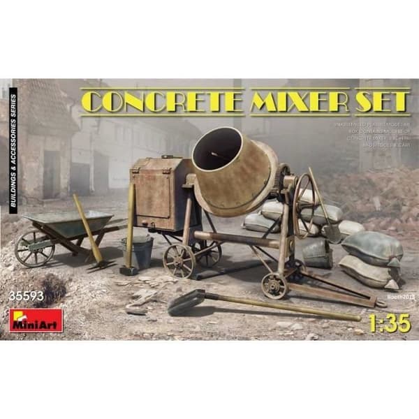 MiniArt - Diorama-set med Betongblandare 1/35 Miniart 35593 Modelltank Promo - Ref : 8871