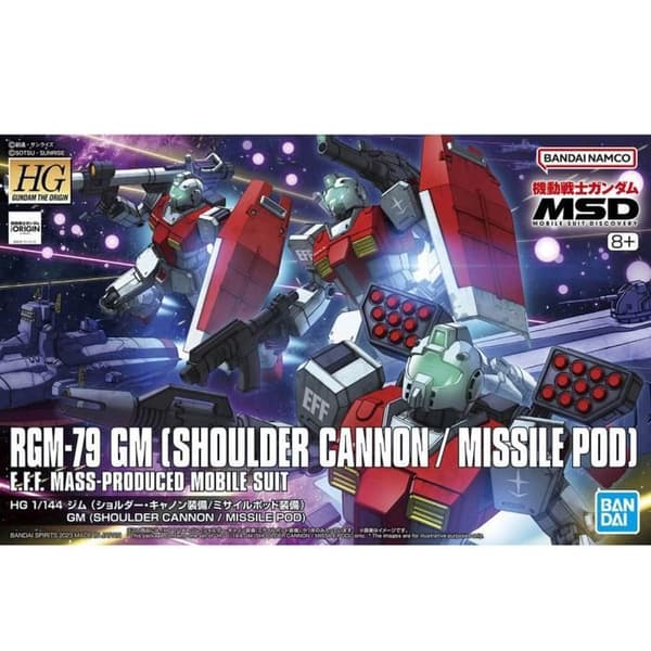 BANDAI Model Kit - GM SHOULDER CANON - MISSIL POD MOBILDÄKT GUNDAM MOB