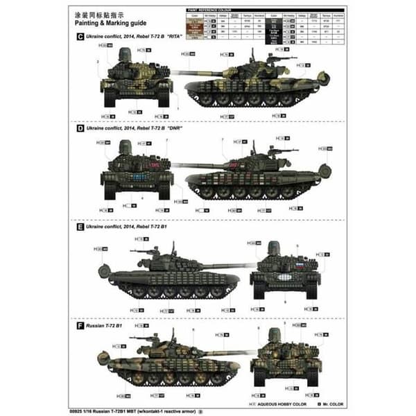 TRUMPETER - Modell av Rysk T-72b1 MBT med Kontakt-1 reaktiv pansar |trumpeter|00925| 1:16 Modell av Stridsvagn Promo - Ref : 8105