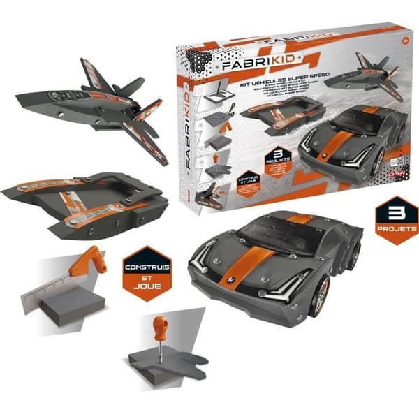 Fabrikid - Super Speed Vehicles Kit - Boy's Toy - Konstruktion - Från 8 år - Lansay