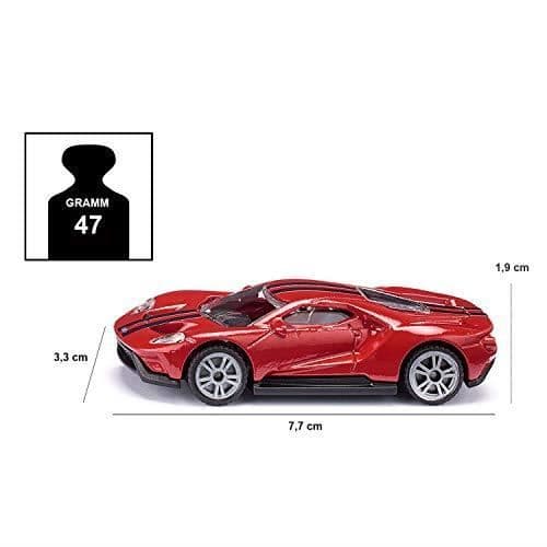 SIKU 1526, Klassisk sportbil Ford GT, 1:50, Metall/plast, Röd, Kan kombineras med andra SIKU-modeller i samma skala