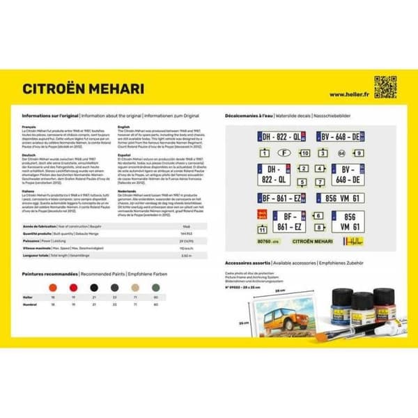 Modell - HELLER - Citroën Mehari - Modell att montera - Utomhusbil - 1/24