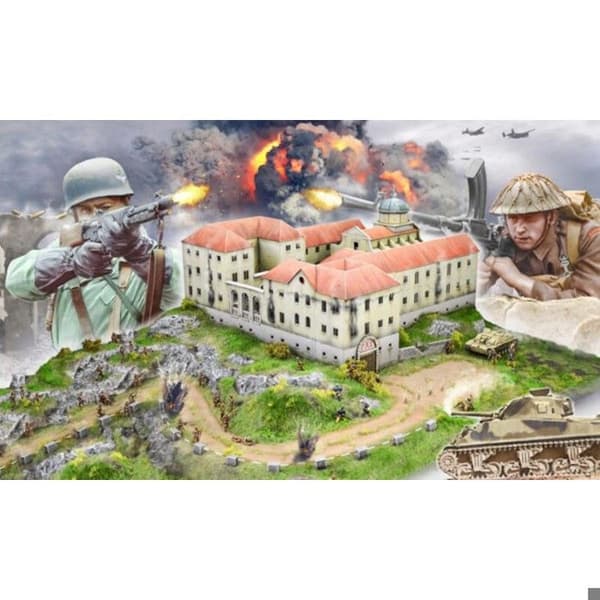 Maquette Diorama - Italeri - Montecassino Abbey 1944 - 1:72 - Barn 14 år och uppåt - Trä och plast