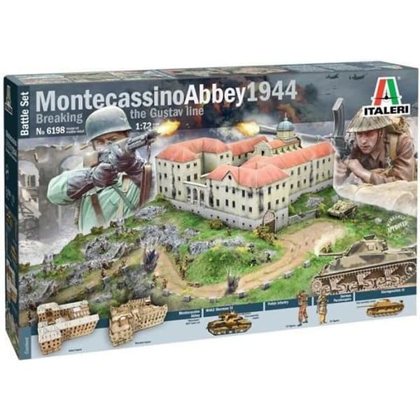 Maquette Diorama - Italeri - Montecassino Abbey 1944 - 1:72 - Barn 14 år och uppåt - Trä och plast