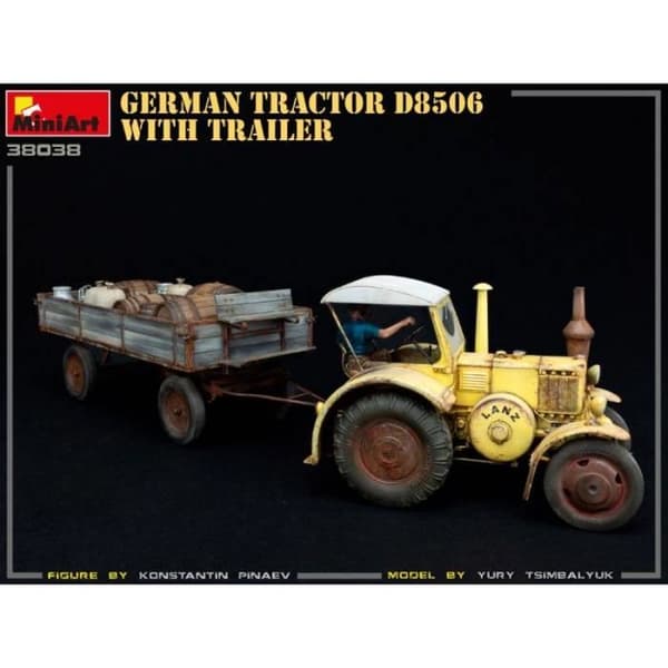 MiniArt - Modell Tysk Traktor D8506 Med Släpvagn |miniart|38038| 1:35 Modell Char Promo - Ref : 12351