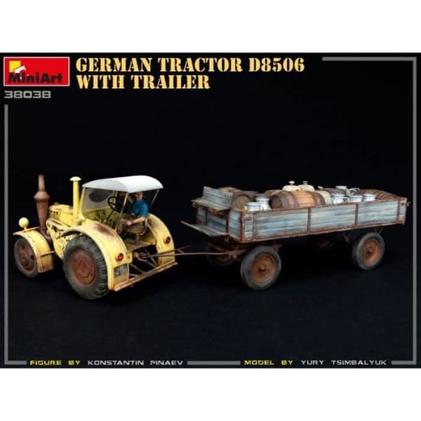 MiniArt - Modell Tysk Traktor D8506 Med Släpvagn |miniart|38038| 1:35 Modell Char Promo - Ref : 12351