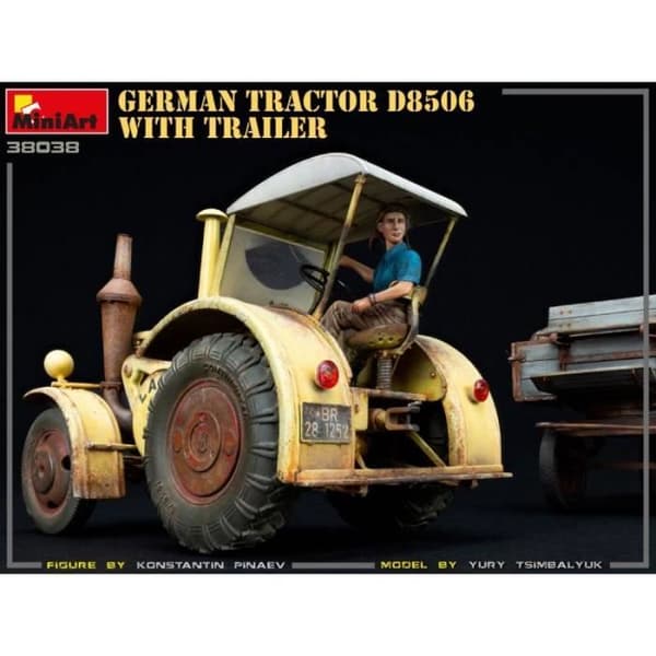 MiniArt - Modell Tysk Traktor D8506 Med Släpvagn |miniart|38038| 1:35 Modell Char Promo - Ref : 12351
