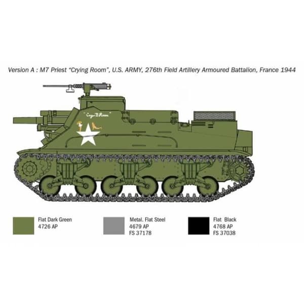 Modell Tank M7 Priest Howitzer Motorvagn - ITALERI