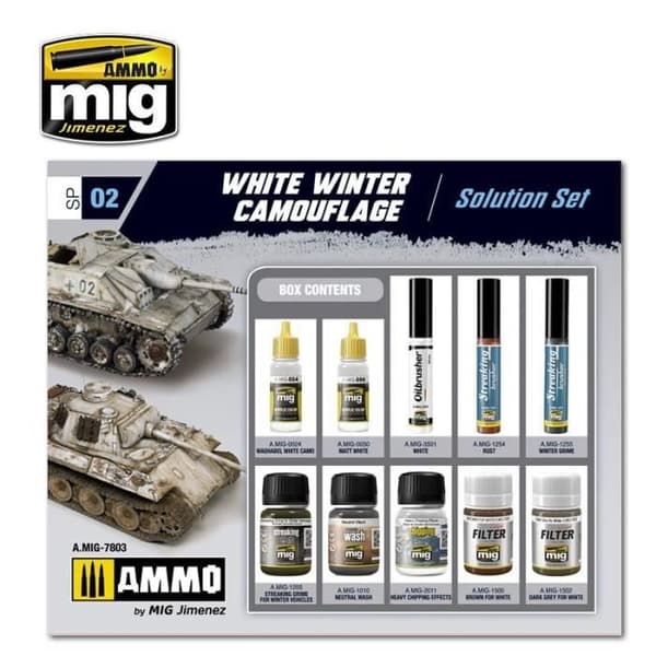 Char Promo Model - AMMO by mig Jimenez - Super Pack White Winter Camouflage - Ref: 13505