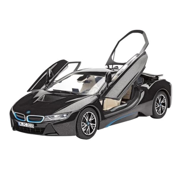 REVELL Model Set BMW i8 Model Kit för att bygga, limma och måla, med tillbehör
