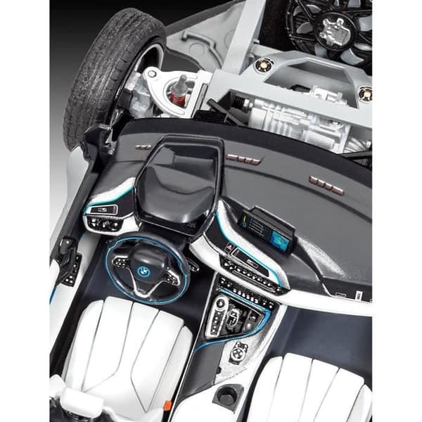 REVELL Model Set BMW i8 Model Kit för att bygga, limma och måla, med tillbehör