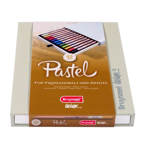 Pastellkrita - Bruynzeel - Förpackning med 12 - Blandade färger - Hög kvalitet - Blandat