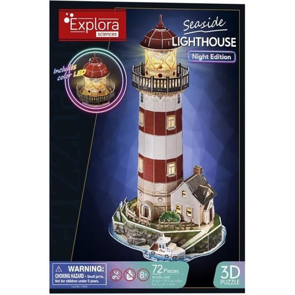 Kit för 3D-modellering - EXPLORA SCIENCES - Pussel Fyr - 72 delar - Från 8 år - Lätt att montera