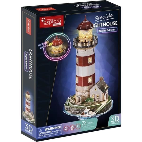Kit för 3D-modellering - EXPLORA SCIENCES - Pussel Fyr - 72 delar - Från 8 år - Lätt att montera