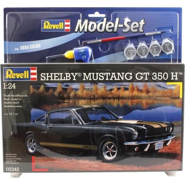 REVELL modellset Shelby Mustang GT 350 modellsats för att bygga, limma och måla, med tillbehör