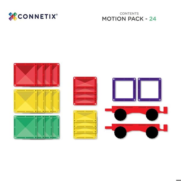CONNETIX Konstruktions Magnetiska Plattor Regnbåge Rörlighets Paket, 24 Delar