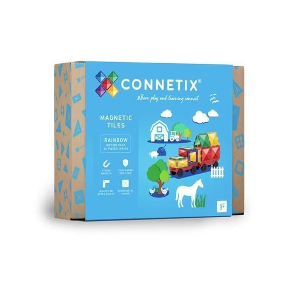 CONNETIX Konstruktions Magnetiska Plattor Regnbåge Rörlighets Paket, 24 Delar