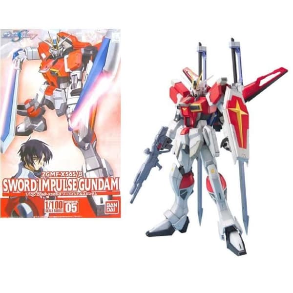 GUNDAM - 1-100 SWORD IMPULSE GUNDAM - MODELL-KIT BANDAI MK661 - Plast - Blandat