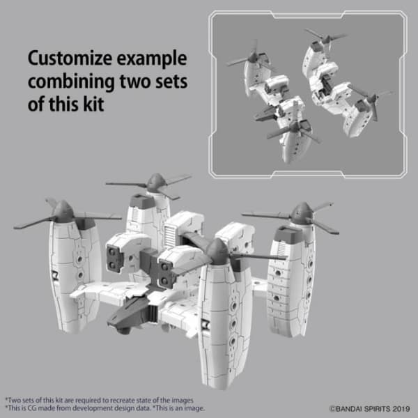 30MM - 1/144 förlängt beväpningsfordon (TILT ROTOR Ver.) - Modellsats