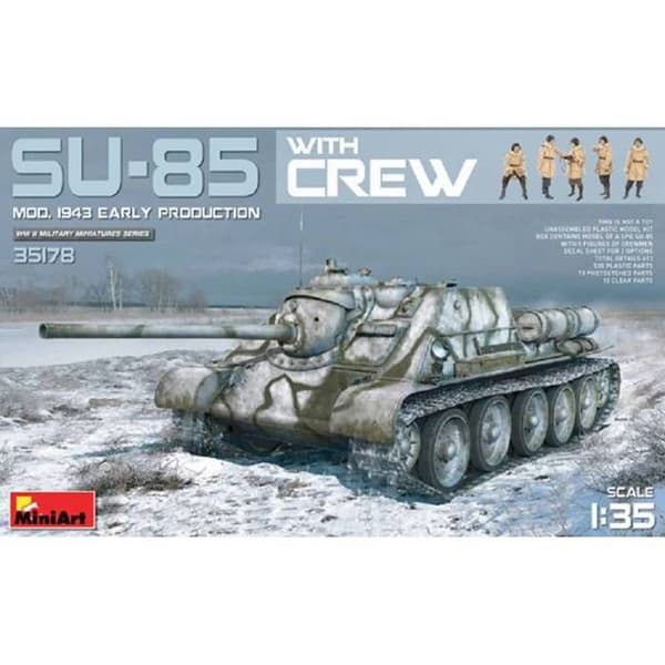MiniArt - Modell av Sovjetisk Spg Char Su-85 Mod. 1943 med besättning (tidig produktion) Miniart 35178 1/35 Maquette Char Promo - Ref: 6368