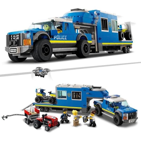 LEGO 60315 City Police Mobile Command Truck, polisminifigurer, traktorleksak, pojkar och flickor från 6 år och uppåt