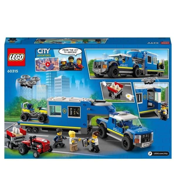 LEGO 60315 City Police Mobile Command Truck, polisminifigurer, traktorleksak, pojkar och flickor från 6 år och uppåt