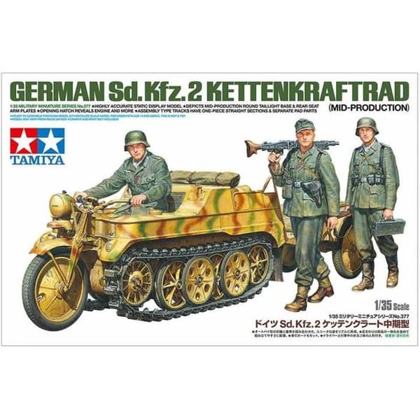 Maquette Fordon - TAMIYA - Sd.Kfz.2 Kettenkraftrad - Plast - Grå - 1/35:e