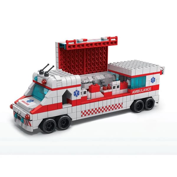 Byggleksak 6 i 1 Ambulansfordon 1000 Byggklossar Montering Flerfärgad
