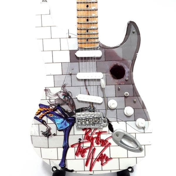 Mini guitar: Pink Floyd - Fender Stratocaster - The Wall - Tribute